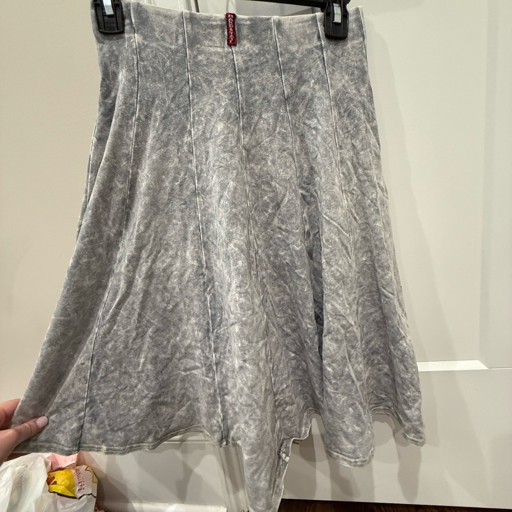 Hard Tail Gray Asymmetrical A-Line  knee length Skirt